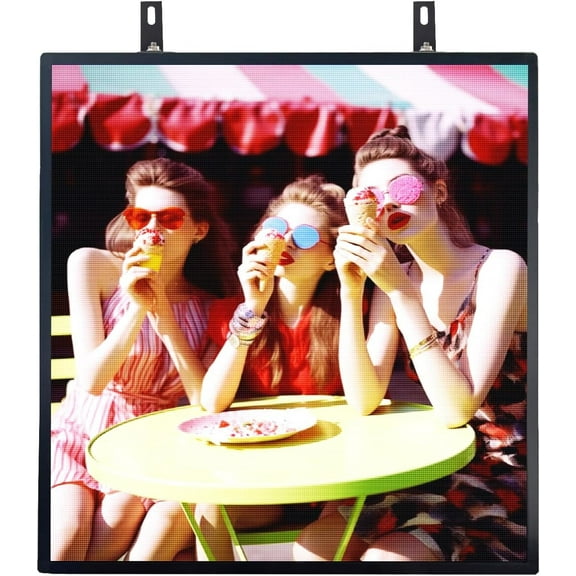 P4 Outdoor LED sign 40'' x 40'' Scrolling LED Display Digital Signage - High-Resolution Waterproof Electronic Message Board for HD Images & Videos, High Brightness Store Advertising