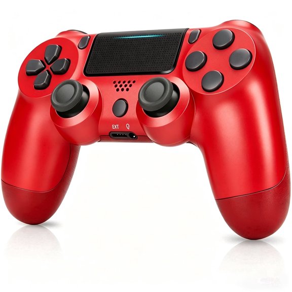 P4 Wireless Controller Gamepad for P4 Slim Pro PC with 6-Axis Gyro Dual Vibration (Red)