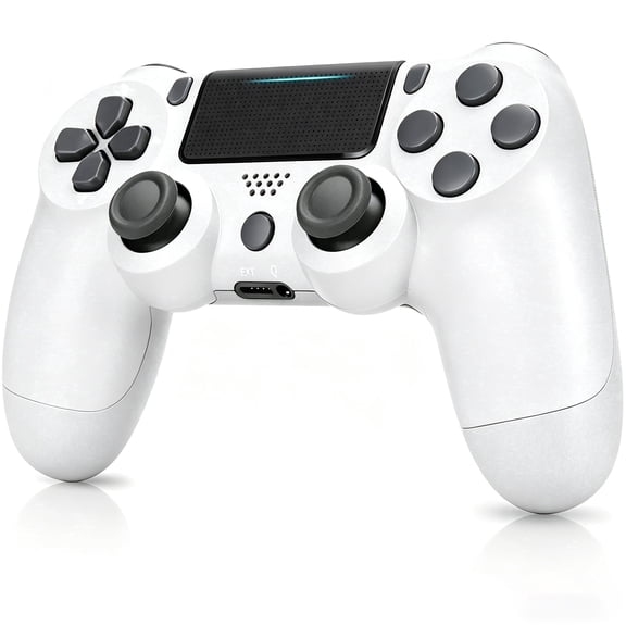 P4 Wireless Controller Gamepad for P4 Slim Pro PC with 6-Axis Gyro Dual Vibration (White)