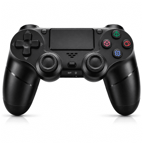 P4 Wireless Controller Gamepad for P4 Slim Pro PC with 6-Axis Gyro Dual Vibration (Black)