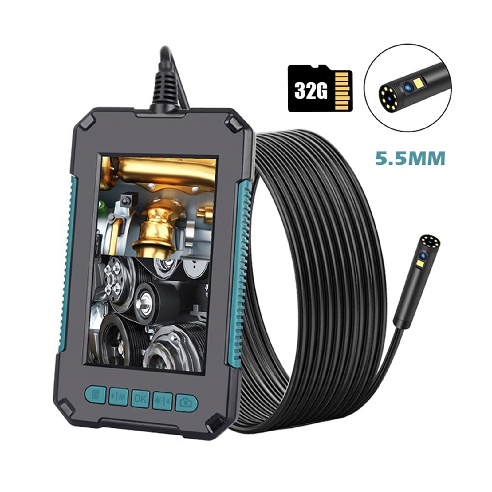 P40 Dual Lens Endoscope HD1080P 4.3 Inch Screen 9 LED Lights IP68 Waterproof Industrial 8MM 5.5MM Dual Camera With 32G TF Card , User-Friendly Borescopes