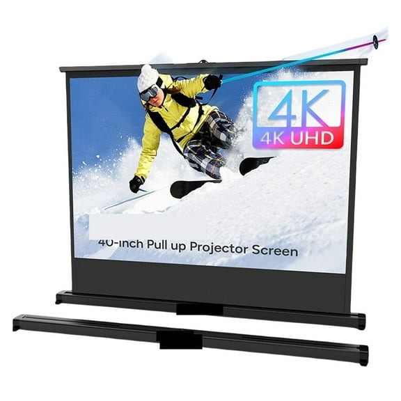 P40 Tabletop Screen 40 Inch Pull Up Portable Projector Screen HD 16:9 Projection Foldable Stand For Travel Camping Meeting ,Wrinkle-Free