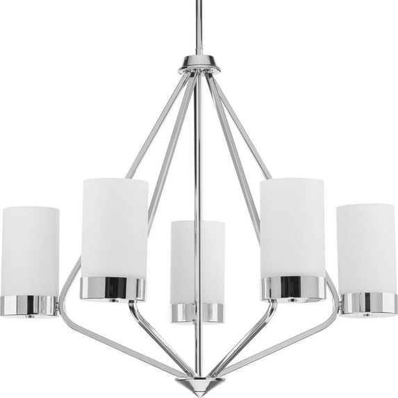 P400022-015-Progress Lighting-Elevate - Chandeliers Light - 5 Light in Mid-Century Modern style - 27.38 Inches wide by 23 Inches high-Polished Chrome
