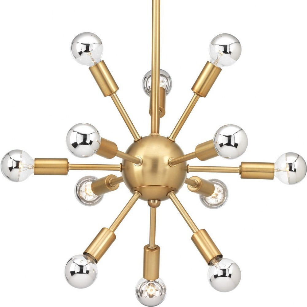 Ion Brushed Bronze 12-Light Space-Age Chandelier