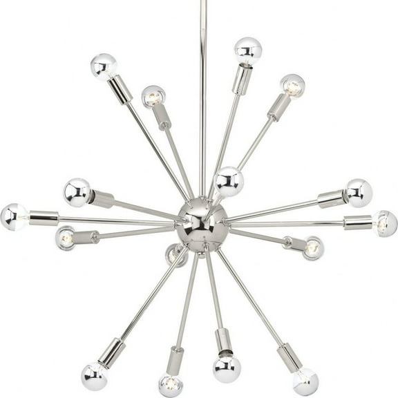 P400041-104-Progress Lighting-Ion - Chandeliers Light - 16 Light in Mid-Century Modern style - 24.19 Inches wide by 25.5 Inches high-Polished Nickel