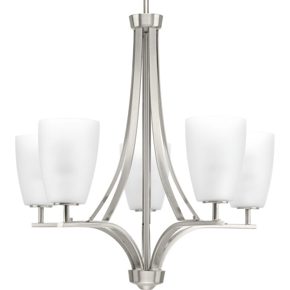 Leap Brushed Nickel 5-Light Chandelier with Glass Shades
