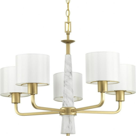 P400098-078-Progress Lighting-Palacio - Chandeliers Light - 5 Light - Drum Shade in Luxe and New Traditional and Transitional style - 27 Inches wide