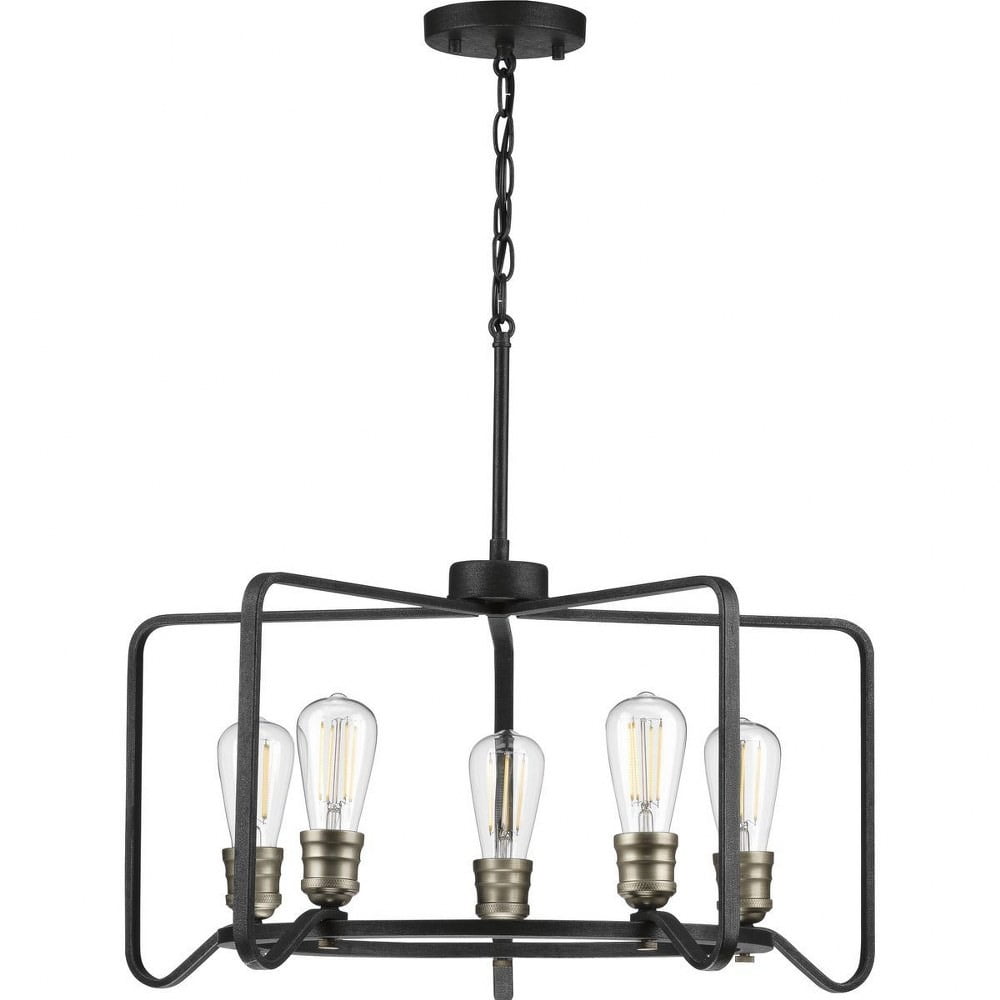 Black Iron Cage 25" Industrial Chandelier