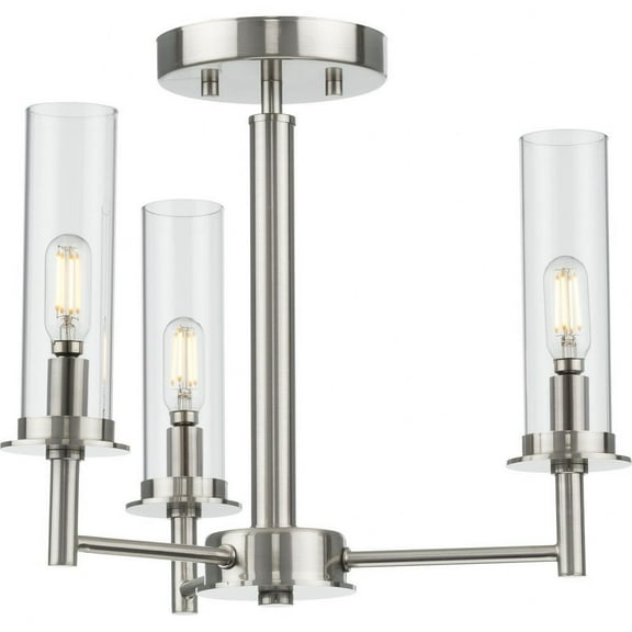 P400250-009-Progress Lighting-Kellwyn - 3 Light Convertible Semi-Flush Mount-Brushed Nickel Finish