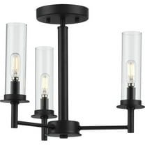 P400250-031-Progress Lighting-Kellwyn - 3 Light Convertible Semi-Flush Mount-Matte Black Finish
