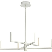 Progress Lighting Pivot 6-Light LED Modern Chandelier, Burnished Nickel, Satin White Frosted Lens