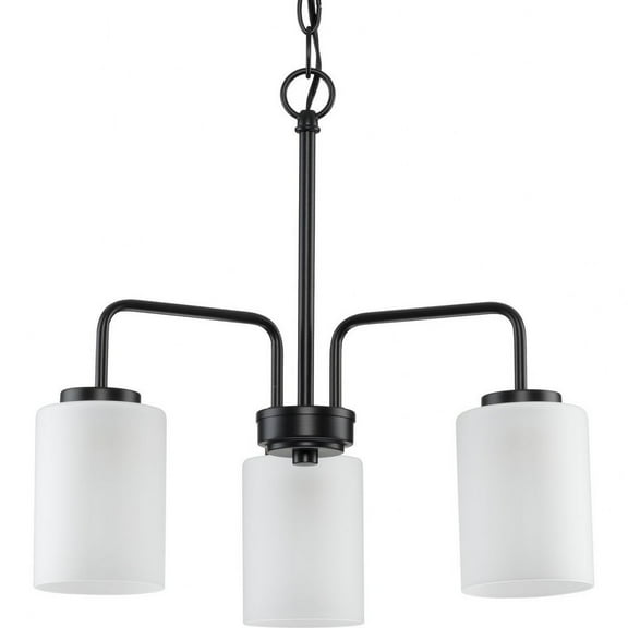 P400274-031-Progress Lighting-Merry - 3 Light Linear Chandelier-Matte Black Finish    -Traditional Installation
