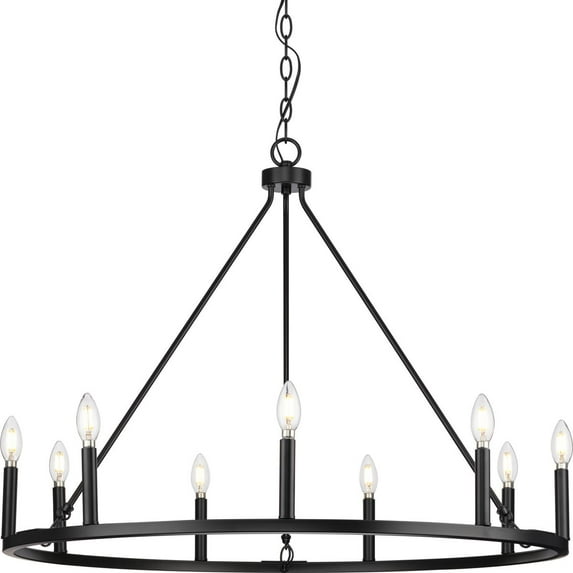 P400314-31M-Progress Lighting-Gilliam - 9 Light Chandelier In New Traditional Style-26.5 Inches Tall and 35.5 Inches Wide-Matte Black Finish
