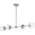 thumbnail image 1 of Progress Lighting Atwell 4-Light Island Light, Brushed Nickel, Clear Glass, 1 of 10
