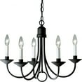 thumbnail image 1 of Progress Lighting Trinity 5-Light Chandelier, Brushed Nickel, White Candle Covers, Decorative Loop Detail, 1 of 3