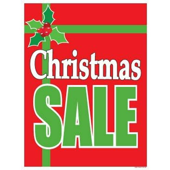 P40BOX Christmas Bow Design Holiday Seasonal Vinyl Window Sale Sign Posters Retail Business Store Signs (P40-25" x 33") Furniture Flooring Mattress Wholesale Indoor Signage