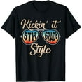 thumbnail image 1 of P41l Retro Kickin It 5th Grade Style Teacher Back To School T-Shirt, 1 of 4