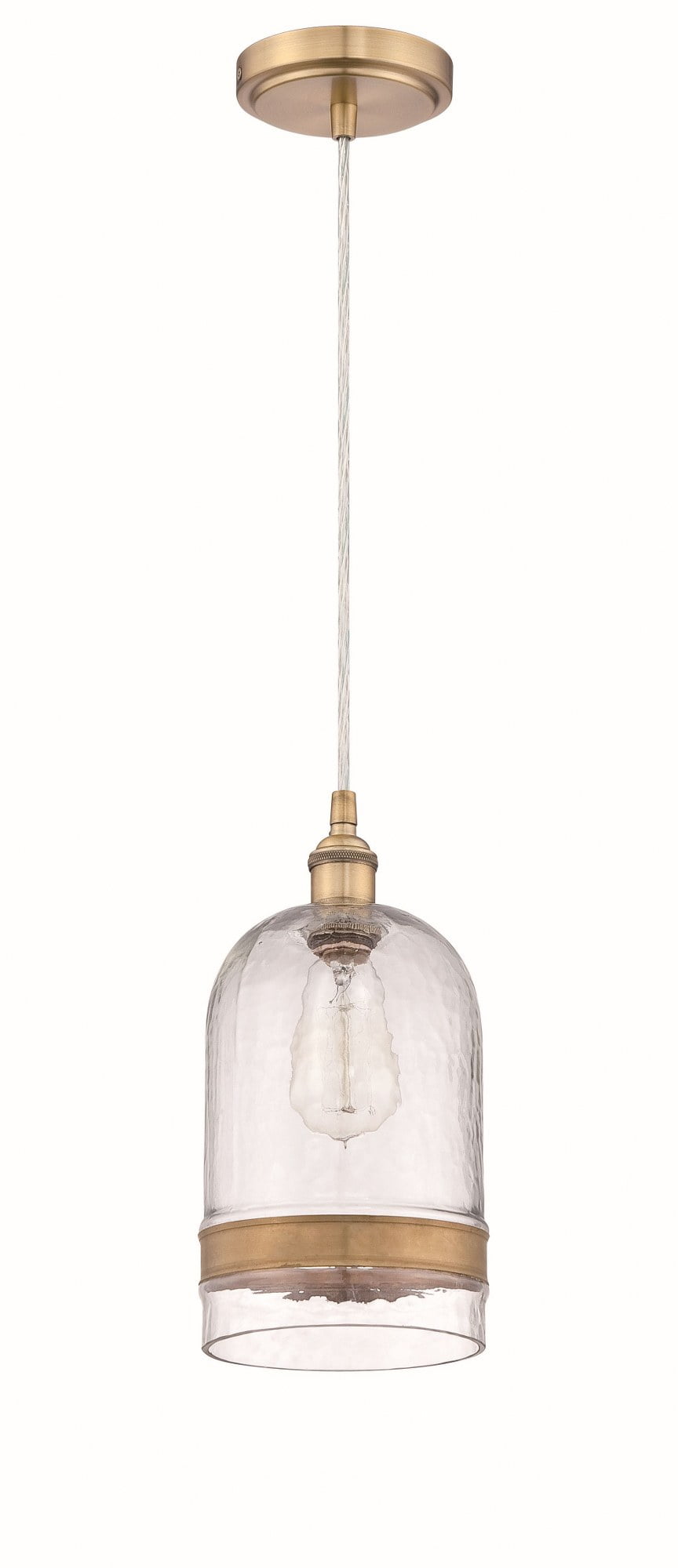 Aged Copper Mini Jar Pendant Light with Clear Glass Shade