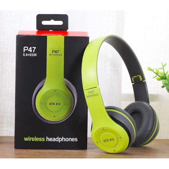P47 Foldable Bluetooth Headphones - Gift Set of Wireless Sports Gaming Headphones with Built-in Subwoofer