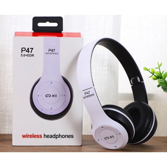 P47 Foldable Bluetooth Headphones - Gift Set of Wireless Sports Gaming Headphones with Built-in Subwoofer