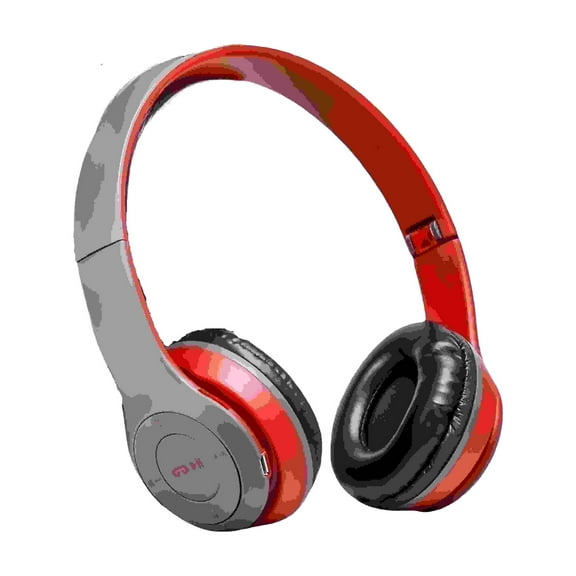 P47 Foldable Sports Headphones w/ HiFi Stereo Sound & Ergonomic Design - Multipurpose for Home, Office, Gym, Travel (Red)