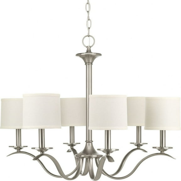 P4739-09-Progress Lighting-Inspire - Chandeliers Light - 6 Light in Transitional and Traditional style - 30 Inches wide by 22 Inches high-Brushed