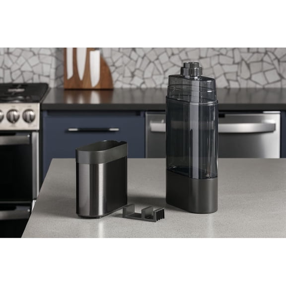 P4AAKAS Opal 2.0 Nugget Ice Maker Side  - Black Stainless Steel Accessory for Enhanced Ice Production