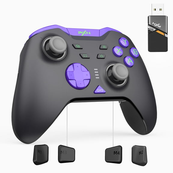 P5 8K Wireless Gaming Controller, Capacitive Joystick, 2.4G PC Hall Triggers, Dual Vibrators, APP, 4-Macro, 3-Mode(2.4G/BT/SW), for PC,,Android,iOS