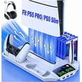thumbnail image 1 of PS5 Stand  Cooling Fan for PS5 Pro Slim, QQV PS5 Accessories Cooling Station with Dual Controller Charging Dock for PS5 Disc & Digital Console, White, 1 of 8