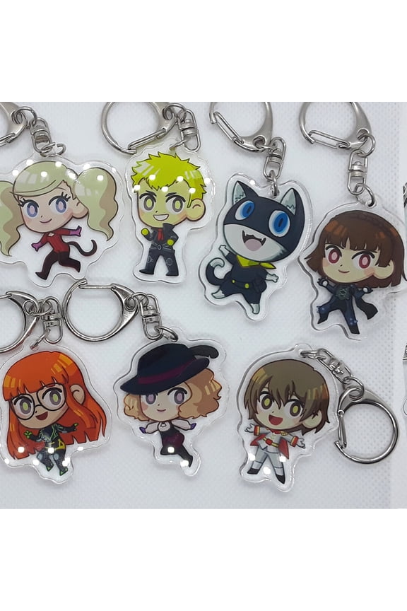 P5 Joker Ryuji Morgana Ann Takamaki Makoto Yusuke Futaba Haru Goro Akechi (1 keychain)