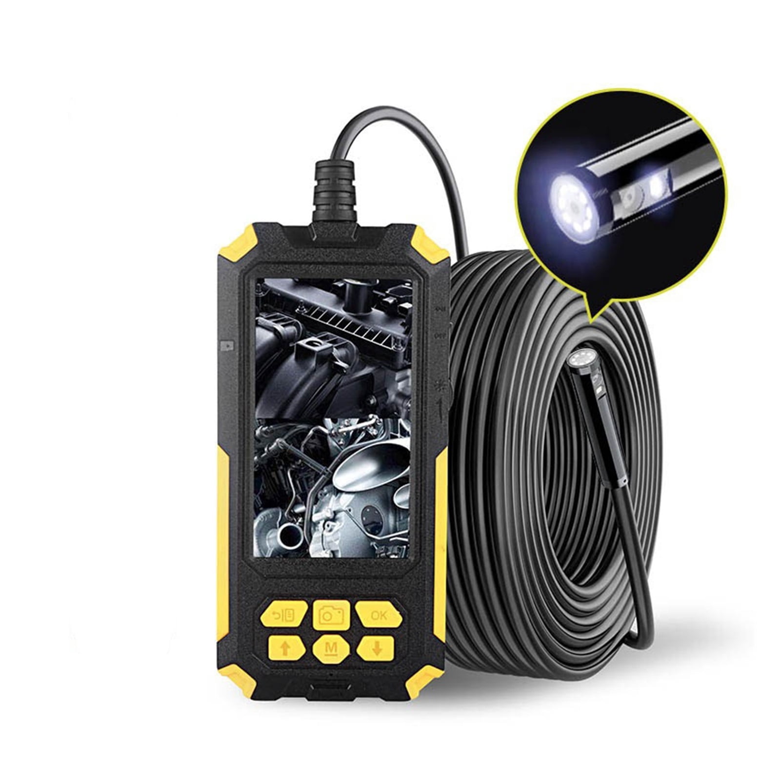 P50 Dual Lens Endoscope Camera 1080P HD 4.5 "IPS Screen 9 LED Lights IP68 Waterproof Snake Camera Sewer Plumbing Tools ,Various Applicable