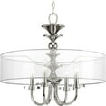 thumbnail image 1 of Progress Lighting, Looking Glass, 4-Light Pendant, Polished Nickel, Seeded Glass Shade, 1 of 12