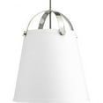 thumbnail image 1 of Progress Lighting, Galley Collection, 2-Light Pendant, Polished Nickel, Off-White Linen Shade, 1 of 4