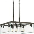 thumbnail image 1 of Progress Lighting Glayse 5-Light Pendant, Antique Bronze, Beveled Glass Shade, 1 of 2