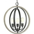 thumbnail image 1 of Progress Lighting Conestee 3-Light Pendant, Steel, Graphite, Armillary Frame, Galvanized/Antique White, Canopy Included, 1 of 5