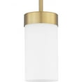 thumbnail image 1 of Progress Lighting Elevate 1-Light Mini Pendant, Steel, Brushed Bronze, Etched White Glass Shade, 1 of 7