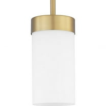 Progress Lighting Elevate 1-Light Mini Pendant, Steel, Brushed Bronze, Etched White Glass Shade