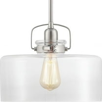 Progress Lighting Calhoun 1-Light Pendant, Brushed Nickel, Clear Glass Shade