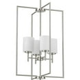 thumbnail image 1 of Progress Lighting, Replay Collection, 4-Light Foyer Pendant, Brushed Nickel, Etched Glass Shade, 1 of 10