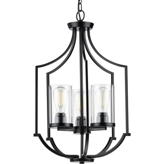 P500209-031-Progress Lighting-Lassiter - 3 Light - Cylinder Shade in Modern style - 16.63 Inches wide by 26 Inches high-Matte Black Finish