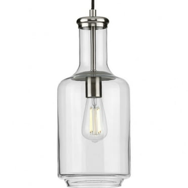 P500229-009-Progress Lighting-Latrobe - Pendants Light - 1 Light - Cylinder Shade in Coastal style - 7 Inches wide by 17 Inches high-Brushed Nickel
