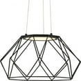 thumbnail image 1 of Progress Lighting Geodesic 1-Light LED Medium Pendant, Matte Black, Open Diamond-Patterned Frame, Steel, 1 of 2