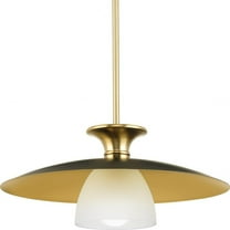 Progress Lighting Trimble 1-Light Pendant, Brushed Bronze, Etched Glass