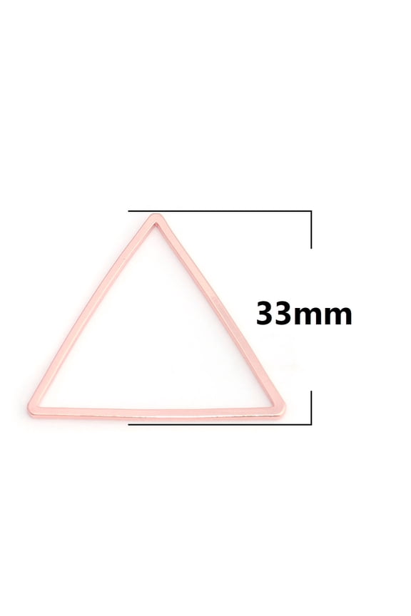 P501 - 10 pcs Rose Gold Plated Triangle Metal Dangle Charms Pendants - 33mm x 29mm - 1.3" - Great for Making Fringe Earrings, Necklaces, Dangles! (Copy)