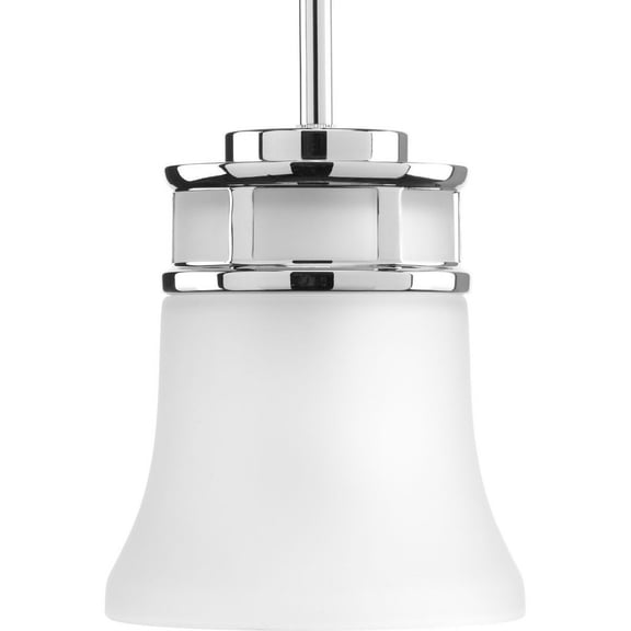 Progress Lighting Cascadia 1-Light Mini-Pendant, Polished Chrome, Etched Glass Shade