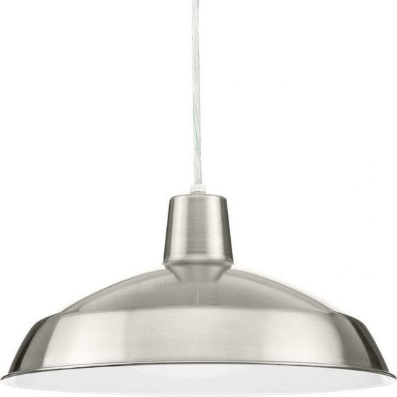 Progress Lighting, Sanabria, 1-Light Pendant, Brushed Nickel, Spun Metal Shade