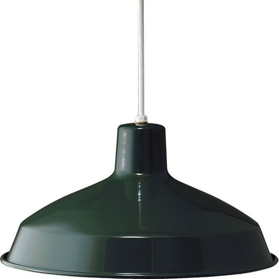 Progress Lighting, Sanabria, 1-Light Pendant, Dark Green, Spun Metal Shade
