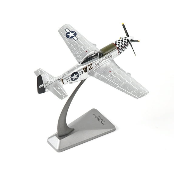 P51-D Mustang 1/72 Metal Airplane Model Kit with Stand WWII Diecast Fighter Model Vintage Prebuild Military Aircraft Collection for Display or Gift (Big Beautiful Doll)