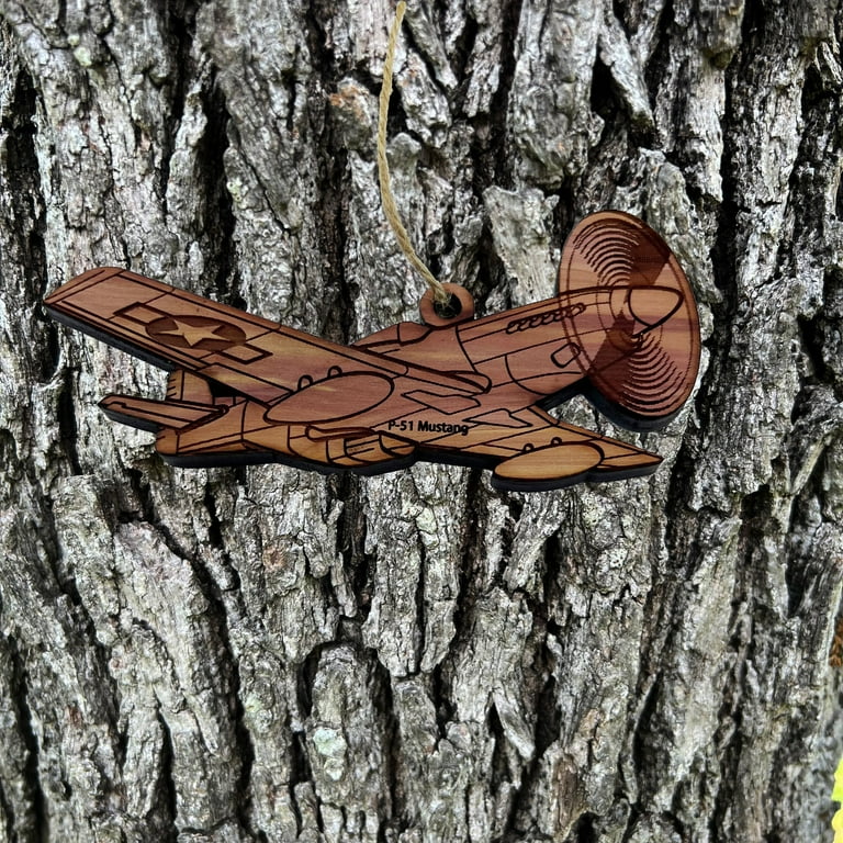 P51 Mustang Plane - Cedar Ornament P51 Mustang Plane - Cedar Ornament