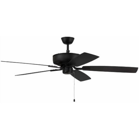 P52FB5-52FBGW Pro Plus 52" Ceiling Fan with Pull Chain, 5 Reversible Flat Black/Greywood MDF Blades, Flat Black$$Tools & Hardware Other